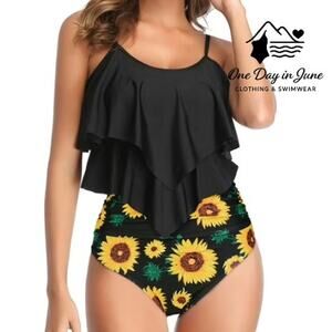Charmleaks Flounce High Waist Tummy Control Bikini Swimsuit Size XL